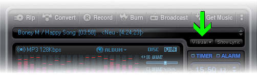 jetaudio visuals button