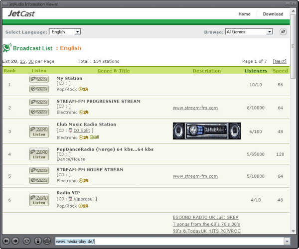 jetAudio 7 Browser
